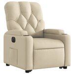 vidaXL Fauteuil inclinable électrique crème tissu