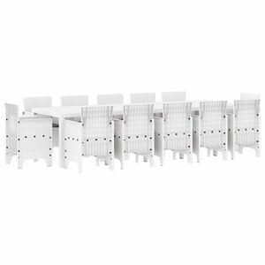 vidaXL Ensemble de salle à manger pour jardin 13 Pièces Blanc