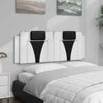 vidaXL Coussin de tête de lit blanc et noir 140 cm similicuir