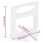 vidaXL Système de nivellement de carrelage 500 cales 2500 clips 1 5 mm