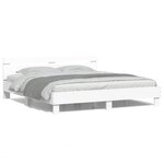 vidaXL Cadre de lit avec tête de lit et LED blanc 180x200 cm
