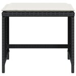 vidaXL Tabourets de jardin et coussins lot de 4 noir 41x41x36 cm rotin