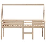 vidaXL Lit haut avec toit 90x190 cm bois de pin massif