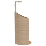 vidaXL Douche d'extérieur beige 100x100x241 5cm poly rotin bois acacia
