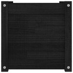 vidaXL Jardinière d'extérieur Noir 40x40x40 cm Bois de pin massif