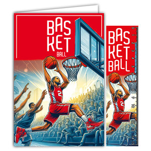 Carte BASKETBALL avec Enveloppe 12x17 5cm Pour sportif sportive basketteur basketteuse champion ou supporter d'une équipe - Collection Passion Sports des Jeux Olympiques - Fabriqué en France