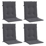 vidaXL Coussins de chaise de jardin à dossier bas lot de 4 anthracite