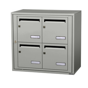 Bloc collectif leabox.com 2x2 grade 3 simple face intérieur mural Gris agate RAL 7038 finition brillante