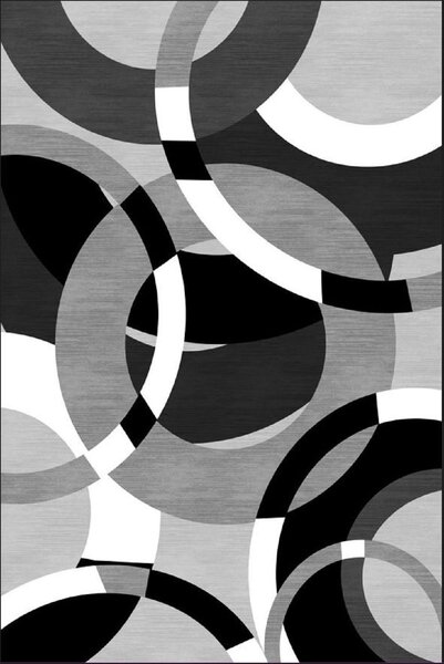 Tapis de salon ROUND 120 x 180 cm - Gris