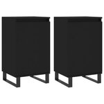 vidaXL Buffets 2 Pièces noir 40x35x70 cm bois d’ingénierie