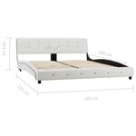 vidaXL Cadre de lit Blanc Similicuir 160x200 cm