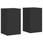 vidaXL Supports pour plantes 2 Pièces noir 30x30x50 cm bois d'ingénierie