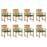 vidaXL Chaises de jardin avec coussins lot de 8 Bois d'acacia solide
