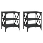 vidaXL Tables d'appoint 2 Pièces Noir 40x42x50 cm Bois d’ingénierie