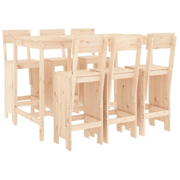 vidaXL Ensemble de bar de jardin 7 Pièces Bois de pin massif