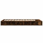 vidaXL Cadre de lit chêne fumé 90x200 cm bois d'ingénierie