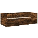 vidaXL Lit de jour et tiroirs chêne fumé 90x200 cm bois d'ingénierie