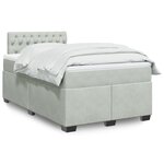 vidaXL Sommier à lattes de lit et matelas gris clair 120x190cm velours