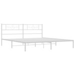 vidaXL Cadre de lit métal avec tête de lit blanc 193x203 cm