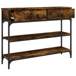 vidaXL Table console chêne fumé 100x25x75 cm bois d'ingénierie
