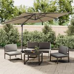 vidaXL Parasol cantilever à double toit Taupe 300x300 cm