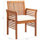 vidaXL Ensemble à manger d'extérieur 7 Pièces et coussins Acacia solide
