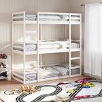 vidaXL Lit superposé triple blanc 75x190 cm bois de pin massif
