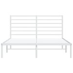 vidaXL Cadre de lit métal avec tête de lit blanc 135x190 cm