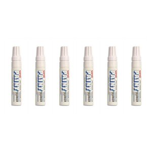 Lot de 6 marqueurs peinture indélibile PX-30 - Pointe Biseautée - Blanc