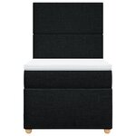 vidaXL Sommier à lattes de lit avec matelas Noir 100x200 cm Tissu