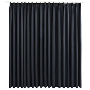 vidaXL Rideau occultant avec crochets Noir 290x245 cm
