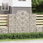 vidaXL Panier de gabions arqué 200x50x160/180 cm Fer galvanisé