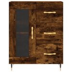 vidaXL Buffet haut Chêne fumé 69 5x34x180 cm Bois d'ingénierie