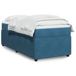 vidaXL Sommier à lattes de lit avec matelas Bleu foncé 90x190 cm