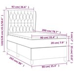 vidaXL Sommier à lattes de lit avec matelas Taupe 90x200 cm Tissu