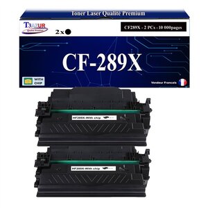 T3AZUR -2x Toners compatibles avec HP CF289X (89X) pour HP LaserJet Enterprise MFP M528 M528c M528z M507 M507dn M507dng M507n M507x