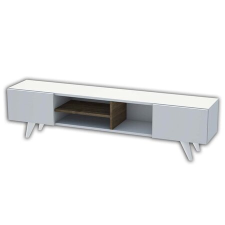 Homemania Meuble TV Dore 160x29 7x40 6 cm Blanc et noyer