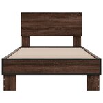 vidaXL Cadre de lit chêne marron 90x190 cm bois d'ingénierie et métal