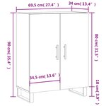 vidaXL Buffet chêne fumé 69 5x34x90 cm bois d'ingénierie
