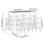 vidaXL Ensemble de bar de jardin 9 Pièces Bois d'acacia solide