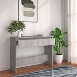 vidaXL Table console gris béton 100x35x76 5 cm bois d'ingénierie