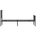 vidaXL Cadre de lit en métal sans matelas chêne fumé 100x190 cm