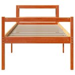 vidaXL Cadre de lit avec tête de lit cire marron 75x190 cm bois de pin