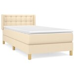 vidaXL Sommier à lattes de lit et matelas Crème 90x190 cm Tissu