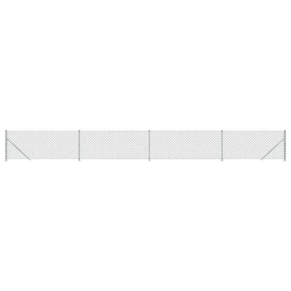 vidaXL Clôture en mailles de chaîne avec bride argenté 0 8x10 m