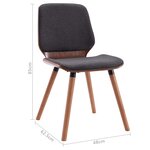vidaXL Chaises à manger lot de 2 gris tissu