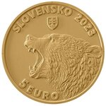 Pièce de monnaie 5 euro Slovaquie 2023 – Ours brun