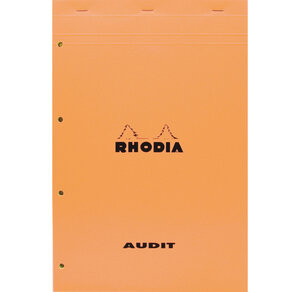 Bloc agrafé ORANGE N°119 audit 21x31 8 cm 80 feuillets multicolonnes 80 g RHODIA