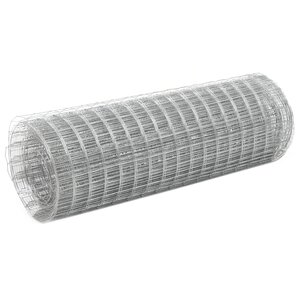 vidaXL Grillage pour volière acier galvanisé 25x0 5 m argenté