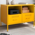 vidaXL Meuble TV jaune moutarde 68x39x50 5 cm acier laminé à froid